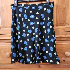 Hillary & Hanson Midi Floral A-Line Skirt Women's Black Blue Yellow Size…